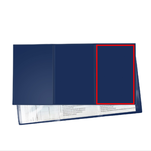 _POCART-FR Porte carte grise personnalisé en PVC 3 volets - Made in France - Sérigraphie porte carte grise 3 volets boracay Sérigraphie (Couleurs max : 1, Surface max : N/A) - Sérigraphie (L: 4,5, H: 9,5)