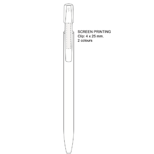 3460001E25 Stylo bille personnalisable Media clic BIC Ecolution® - Sérigraphie 1 couleur incluse BIC 2 couleur max Sérigraphie (Couleurs max : 2, Surface max : N/A) - Clip (L: 4, H: 25)