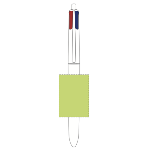 3460001114 Stylo bille personnalisé Bic 4 couleurs fluo - Sérigraphie 4 couleurs fluo Sérigraphie (Couleurs max : 4, Surface max : N/A) - Corps centré côté clip (L: 30, H: 43)