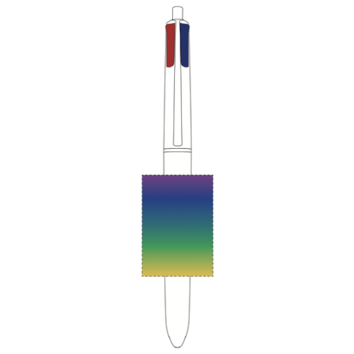 3460001123 Stylo bille personnalisable BIC® 4 Couleurs® Rainbow Decor - Sérigraphie bic Rainbow corps Sérigraphie (Couleurs max : 2, Surface max : N/A) - Recto (L: 30, H: 43)