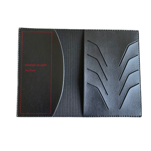 _MIF1S Etui personnalisable pour carte grise en simili cuir - Made in France - Débossage porte carte grise en cuir Débossage (Couleurs max : 4, Surface max : N/A) - Interieur (L: 140, H: 50)