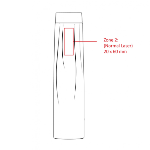 BND880XLH Bouteille isotherme personnalisablle en inox avec poignée ergo 750ml - Calypso - Gravure laser chili concept Gravure laser (Couleurs max : 1, Surface max : N/A) - Devant - En haut (L: 30, H: 40)