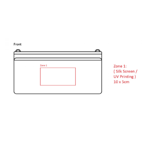 BND985 Sac personnalisable à bandoulière pour gourde ou parapluie en RPET 5L - Horn - Tampographie chili Tampographie (Couleurs max : 1, Surface max : N/A) - Recto (L: 10, H: 5)
