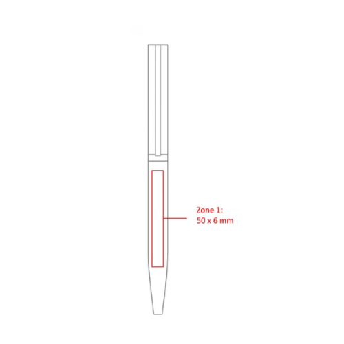 BND78XL Stylo personnalisable haut de gamme en inox recyclé - Sari twist - Gravure Miroir BND188 Chili Gravure miroir (Couleurs max : N/A, Surface max : N/A) - Devant corps clip (L: 50, H: 6)