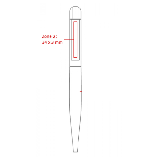 BND62 Stylo personnalisable haut de gamme avec finition ruber - Suva - Gravure Miroir BND188 Chili Gravure miroir (Couleurs max : N/A, Surface max : N/A) - Devant haut (L: 34, H: 3)