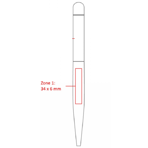 BND62 Stylo personnalisable haut de gamme avec finition ruber - Suva - Gravure Miroir BND188 Chili Gravure miroir (Couleurs max : N/A, Surface max : N/A) - Bas dos (L: 34, H: 6)