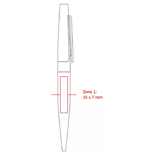 bnd77 Stylo Bille personnalisé Métal finition soft Touch Sanaa - Gravure Miroir BND188 Chili Gravure miroir (Couleurs max : N/A, Surface max : 35 x 7 mm) - Corps côté (L: 35, H: 7)
