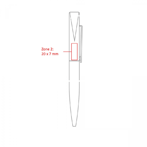 bnd66 Stylo Bille personnalisé Métal Twist Santiago - Gravure Chili Stylo métal Gravure miroir (Couleurs max : N/A, Surface max : N/A) - Côté bouchon (L: 20, H: 7)