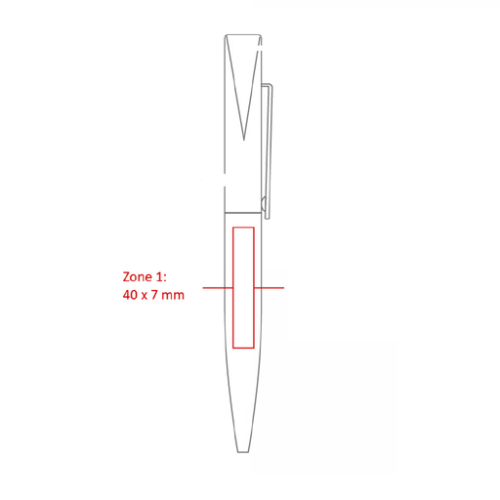 bnd66 Stylo Bille personnalisé Métal Twist Santiago - Gravure Chili Stylo métal Gravure miroir (Couleurs max : N/A, Surface max : N/A) - Corps côté (L: 40, H: 7)