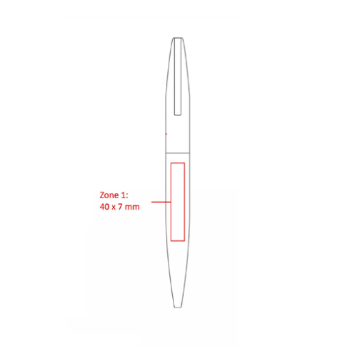 bnd66 Stylo Bille personnalisé Métal Twist Santiago - Gravure Chili Stylo métal Gravure miroir (Couleurs max : N/A, Surface max : N/A) - Derrière Corps (L: 40, H: 7)