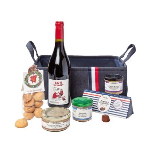 SG2708 Panier gourmand publicitaire "Le bon vivant" 100% Français - Impression numérique carte château cadeau Impression numérique (Couleurs max : 4, Surface max : N/A) - Carte (L: 105, H: 148)