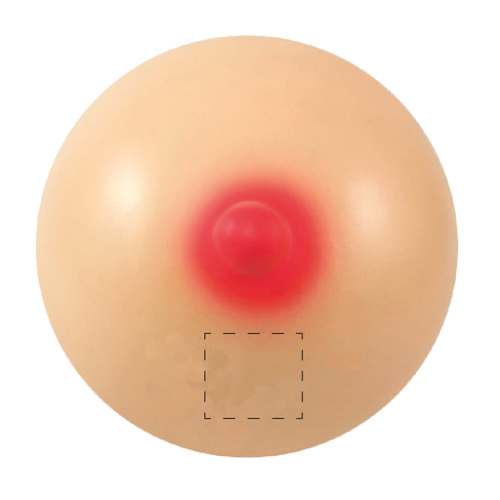 S0133 Anti-stress personnalisable en forme de poitrine - Boobs - Tamp 1 RJpint Tampographie (Couleurs max : N/A, Surface max : N/A) - Haut (L: 35, H: 40)