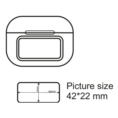 CR33 Ecouteur sans fil ANC avec écran personnalisé inclus à partir de 200 pcs - Crossbuds - Gravure XBRANDS Gravure (Couleurs max : N/A, Surface max : N/A) - Derriere (L: 65, H: 135)