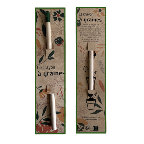 IDR137-sapin Crayon à planter personnalisé en bois certifié - Sprout - Etui standard idr137 Étui standard (Couleurs max : 4, Surface max : N/A) - Standard Recto Verso (S: 210 x 50 mm par face)