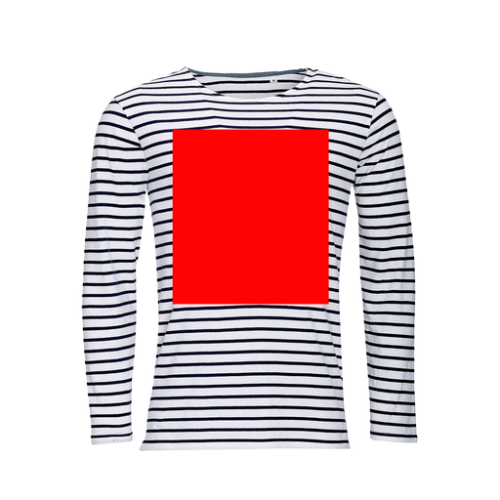 01402 Marinière personnalisable homme Oeko Tex du S au 3XL - Indigo - Broderie marinière - grand format Broderie (Couleurs max : 1, Surface max : N/A) - Devant - poitrine (L: 250, H: 280)