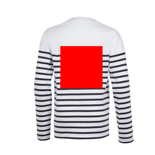 03101 Marinière personnalisée manches longues enfant en coton Oeko Tex 4 à 12 ans - Méduse - Impression numérique - A4 Impression numérique (Couleurs max : N/A, Surface max : N/A) - Dos (L: 200, H: 200)