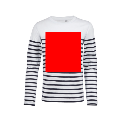 03099 Marinière manches longues homme en coton Oeko Tex du S au XXL - Méduse - Broderie marinière - grand format Broderie (Couleurs max : 1, Surface max : N/A) - Poitrine (L: 250, H: 280)
