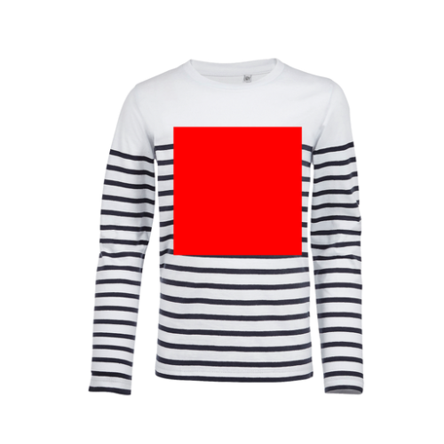 03099 Marinière manches longues homme en coton Oeko Tex du S au XXL - Méduse - Impression numérique - A3 pubos Impression numérique (Couleurs max : N/A, Surface max : N/A) - Devant Poitrine (L: 280, H: 280)