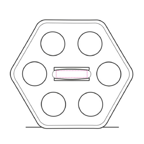 PLATOPICUP1 Plateau personnalisable porte gobelets - Tampographie plateau porte gobelet Tampographie (Couleurs max : 4, Surface max : N/A) - Poignet (L: 80, H: 18)