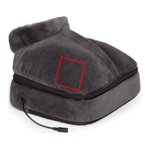 8479899790 Masseur pied et dos - 24 têtes rotatives - Shiatsu - Gravure laser masseur shiatsu delta Gravure laser masseur shiatsu delta (Couleurs max : N/A, Surface max : N/A) - Sur le dessus du produit, en bas à droite, à gauche du zip (L: 80, H: 80)
