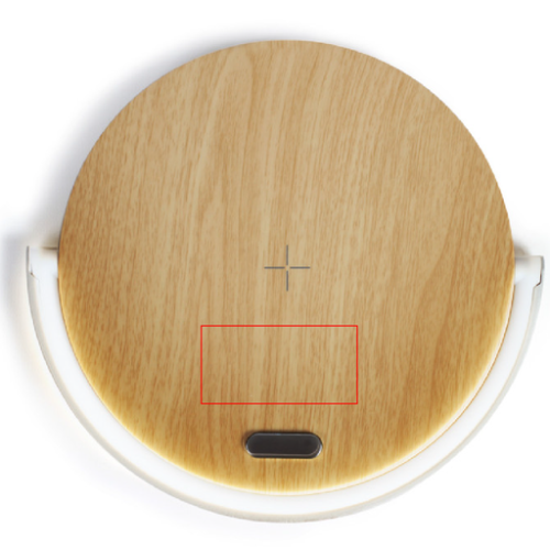 TEA247 Lampe de chevet tactile 2 en 1 avec chargeur induction 10W - Tampographie lampe de chevet Tampographie (Couleurs max : N/A, Surface max : N/A) - Sur le socle (L: 25, H: 50)