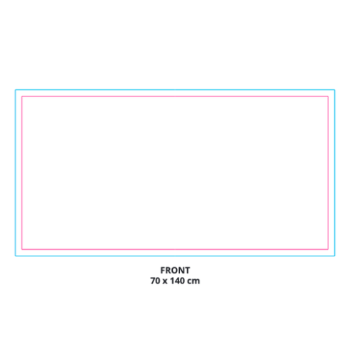 False Serviette de plage totalement personnalisable REPREVE® RPET - 350gsm - 70 x 140 cm - Persoinclusefullcolor Impression numérique incluse (Couleurs max : N/A, Surface max : N/A) - Recto (L: 700, H: 1400)
