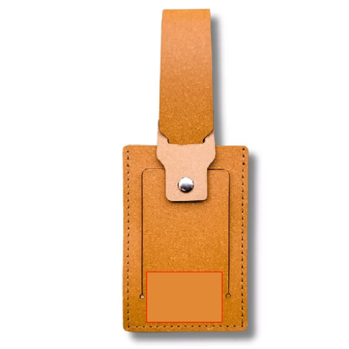 ETIQUETTEBAGAGE03 Étiquette à bagage personnalisable rectangle en cuir recyclé Oeko Tex - Made in france - La Fab riviera - Embossage La fab riviera Embossage (Couleurs max : N/A, Surface max : N/A) - Devant (L: 60, H: 40)
