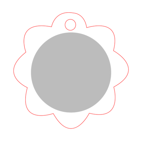 IDBOIS02-DECOUPE Médaille personnalisable à planter découpe spéciale - Découpe à la forme + gravure laser médaille Découpe à la forme + gravure laser médaille (Couleurs max : 1, Surface max : N/A) - Recto médaille bois (D: 50)