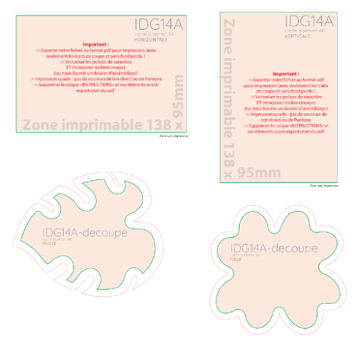 IDG14A-DECOUPE Papier graines personnalisable A6 découpe spéciale - Impression numérique verso carte découpe spéciale Impression numérique verso carte découpe spéciale (Couleurs max : 4, Surface max : N/A) - Verso (L: 105, H: 148)