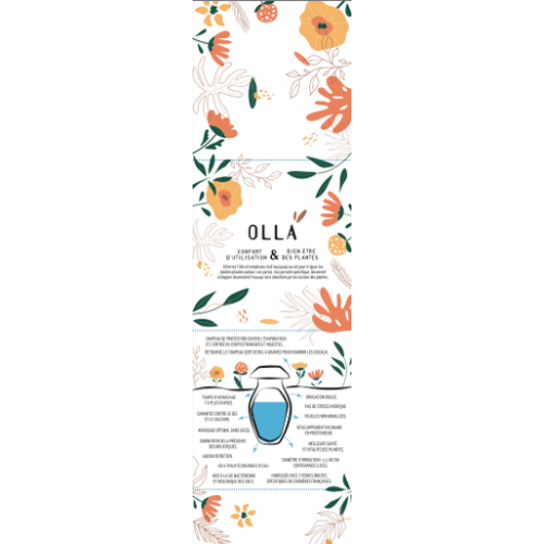 JA19 Olla personnalisable 30 cl en terre brute avec sachet de graine pour oiseau - Fabrication française - Impression numérique fourreau personnalisé Impression numérique fourreau personnalisé (Couleurs max : 4, Surface max : N/A) - Fourreau (L: 475, H: 110)