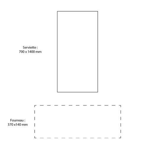 AP718207 Serviette personnalisable en sublimation 100% coton et microfibre taille L 400gr/m2 - Towly - Sublimation Anda Sublimation (Couleurs max : 4, Surface max : N/A) - Toute la surface (L: 700, H: 1400)