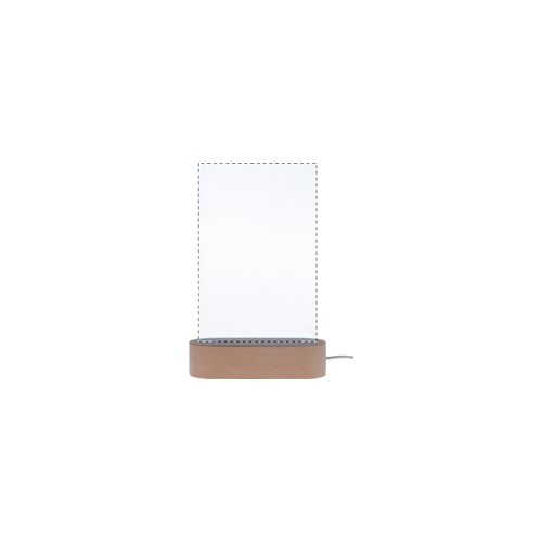 AP716909-E Trophée lampe personnalisable LED en acrylique avec support en bois - Woodify - Gravure à la forme anda Gravure (Couleurs max : 1, Surface max : N/A) - Toute la surface (L: 125, H: 188)