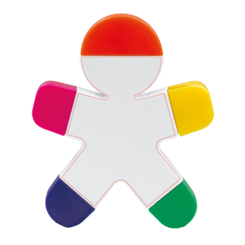 LT81487 Surligneur personnalisable en forme de bonhomme Garry - Impression numérique toppoint 2 Impression numérique (Couleurs max : 4, Surface max : N/A) - Verso (L: 51, H: 65)