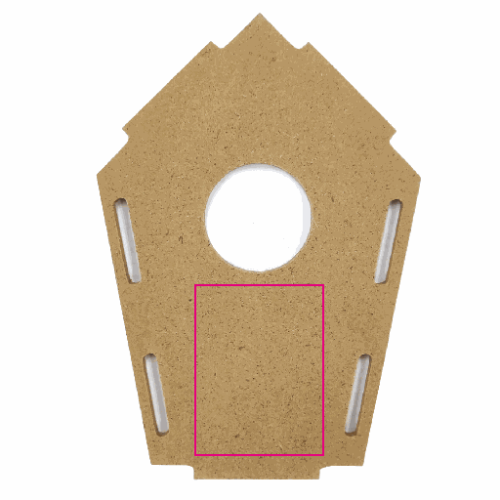 LT94550 Nichoir personnalisé DIY en Bois Rossignol - Gravure laser toppoint Gravure laser (Couleurs max : N/A, Surface max : N/A) - Face Avant (L: 45, H: 60)