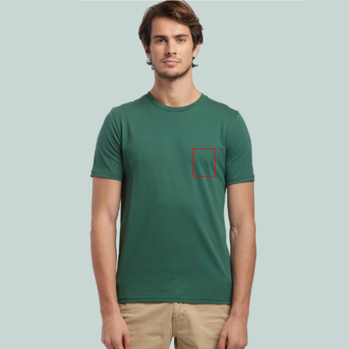 DESCARTES T-shirt personnalisable Homme en coton bio Made In France DESCARTES XS au 3XL - broderie poitrine pubos walomo cartman Broderie (Couleurs max : N/A, Surface max : 8 x 10 cm) - Coeur (L: 80, H: 100)