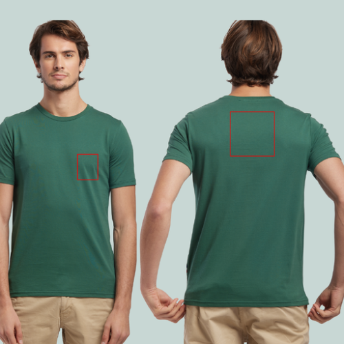 DESCARTES T-shirt personnalisable Homme en coton bio Made In France DESCARTES XS au 3XL - broderie dos+poitrine pubos walomo cartman Broderie (Couleurs max : N/A, Surface max : N/A) - Coeur et Dos cartman (L: Dos : 150 x 150 mm, H: Coeur : 80 x 150 mm)