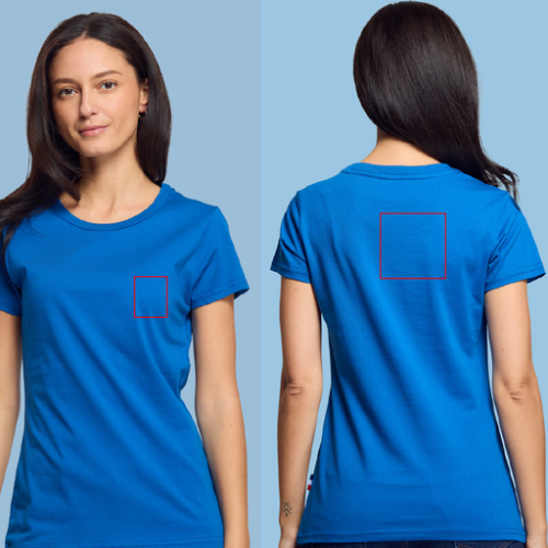 WEIL T-shirt personnalisable femme en coton bio Made In France WEIL S au 2XL - broderie dos+poitrine pubos walomo cartman Broderie (Couleurs max : N/A, Surface max : N/A) - Coeur et Dos cartman (L: Dos : 150 x 150 mm, H: Coeur : 80 x 150 mm)
