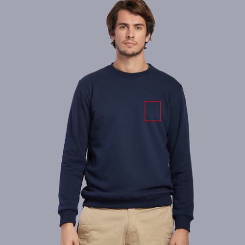 VOLTAIRE Sweat-shirt personnalisable à col rond unisexe en coton bio Made In France VOLTAIRE XS au 3XL - broderie poitrine pubos walomo cartman Broderie (Couleurs max : N/A, Surface max : 8 x 10 cm) - Coeur (L: 80, H: 100)