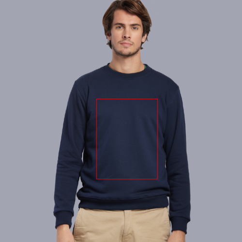 VOLTAIRE Sweat-shirt personnalisable à col rond unisexe en coton bio Made In France VOLTAIRE XS au 3XL - SerigraphiePubosCouleurTshirt Sérigraphie (Couleurs max : N/A, Surface max : 35 x 42 cm) - Recto (L: 350, H: 420)