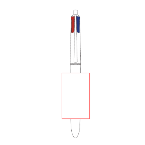 False Stylo personnalisé 4 couleurs Bic® l'Emblématique Marquage 360° doré ou argenté - Impression 360° Bic Impression 360° Bic (Couleurs max : 4, Surface max : N/A) - Corps du stylo 360° marquage doré (L: 36, H: 62)