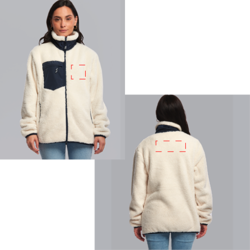 False Veste polaire sherpa personnalisable ANOUK - S à 2XL - broderie dos+poitrine pubos walomo cartman Broderie (Couleurs max : N/A, Surface max : N/A) - Poitrine + dos