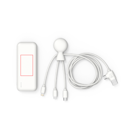 XP61129.14A Pack personnalisable câble Mr Bio Long et Batterie externe 7000 mAH Hepta Xoopar® - Tampographie 1 couleur luggie xoopar Tampographie (Couleurs max : N/A, Surface max : N/A) - Recto Power Bank (L: 35, H: 60)