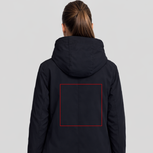 HOXTON Parka publicitaire en polyester et elasthanne avec intérieur en Sherpa Hoxton Mustaghata du XS au 3XL - broderie dos pubos walomo cartman Broderie (Couleurs max : N/A, Surface max : 15 x 15 cm) - Dans le dos (L: 150, H: 150)
