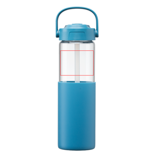 WKG Gourde personnalisable en verre avec manchon JUNO - Impression numérique juno Impression numérique (Couleurs max : N/A, Surface max : N/A) - Centré (L: 76,2, H: 50,8)