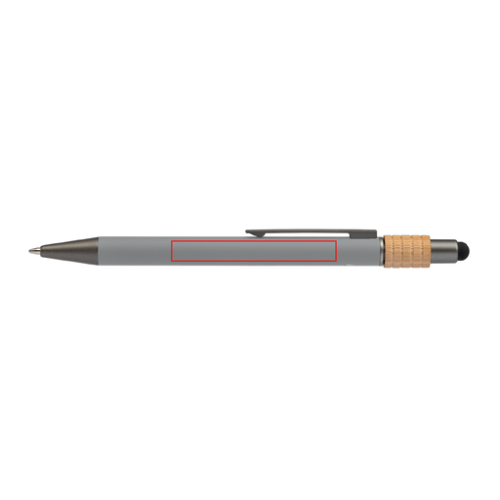 False Stylo personnalisable en aluminium recyclé avec spider et stylet breveté Patented - Impression numérique MRQ Impression numérique (Couleurs max : N/A, Surface max : N/A) - Centré (L: 57,98, H: 7,01)