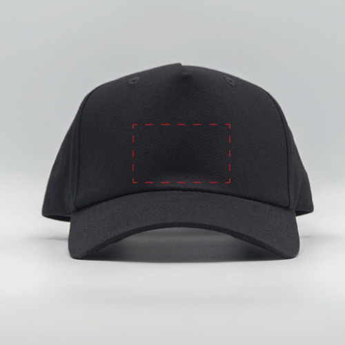 FR02 Casquette personnalisable 5 pans Trucker 100% coton 280gr - Fabriqué en France - Hexatruck - Broderie casquette Broderie (Couleurs max : 1, Surface max : N/A) - Devant (L: 100, H: 60)