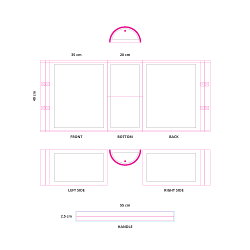 MO4240 Sac cabas pliable personnalisé horizontal en non tissé laminé 120g/m2 Shopia - Impression numérique sac cabas Mido Impression numérique (Couleurs max : 4, Surface max : N/A) - Toute la surface