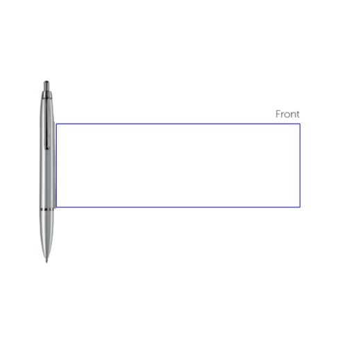 False Stylo bannière publicitaire aspect métalisé - 1000 pcs minimum - banner toppoint Bannière (Couleurs max : Full color, Surface max : N/A) - Bannière avant (L: 199, H: 68)