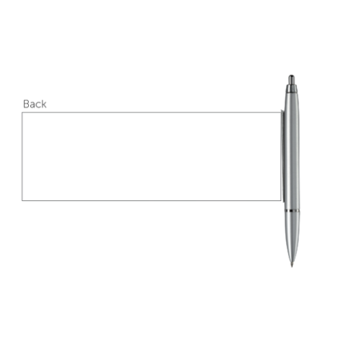False Stylo bannière publicitaire aspect métalisé - 1000 pcs minimum - banner toppoint Bannière (Couleurs max : Full color, Surface max : N/A) - Bannière arrière (L: 199, H: 68)