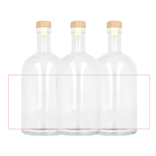 False Bouteille d'eau personnalisable 1L avec bouchon en bois FSC - Impression digital High gloss DHG Impression digital High gloss (Couleurs max : 4, Surface max : N/A) - tout autour (L: 314, H: 120)